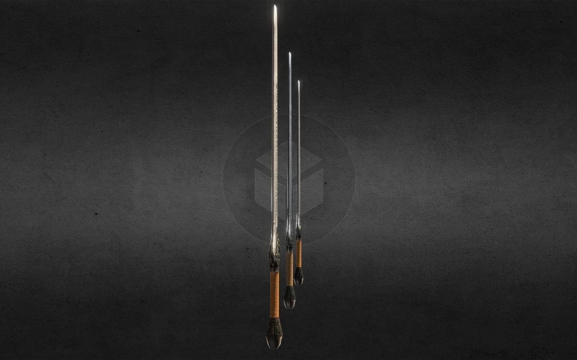 Baphomet-Sword three swords Free low-poly 3D model_33