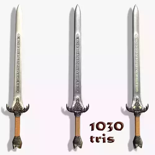 Baphomet-Sword three swords Free low-poly 3D model