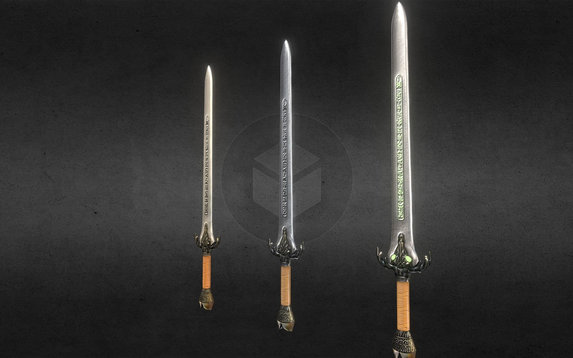 Baphomet-Sword three swords Free low-poly 3D model_25