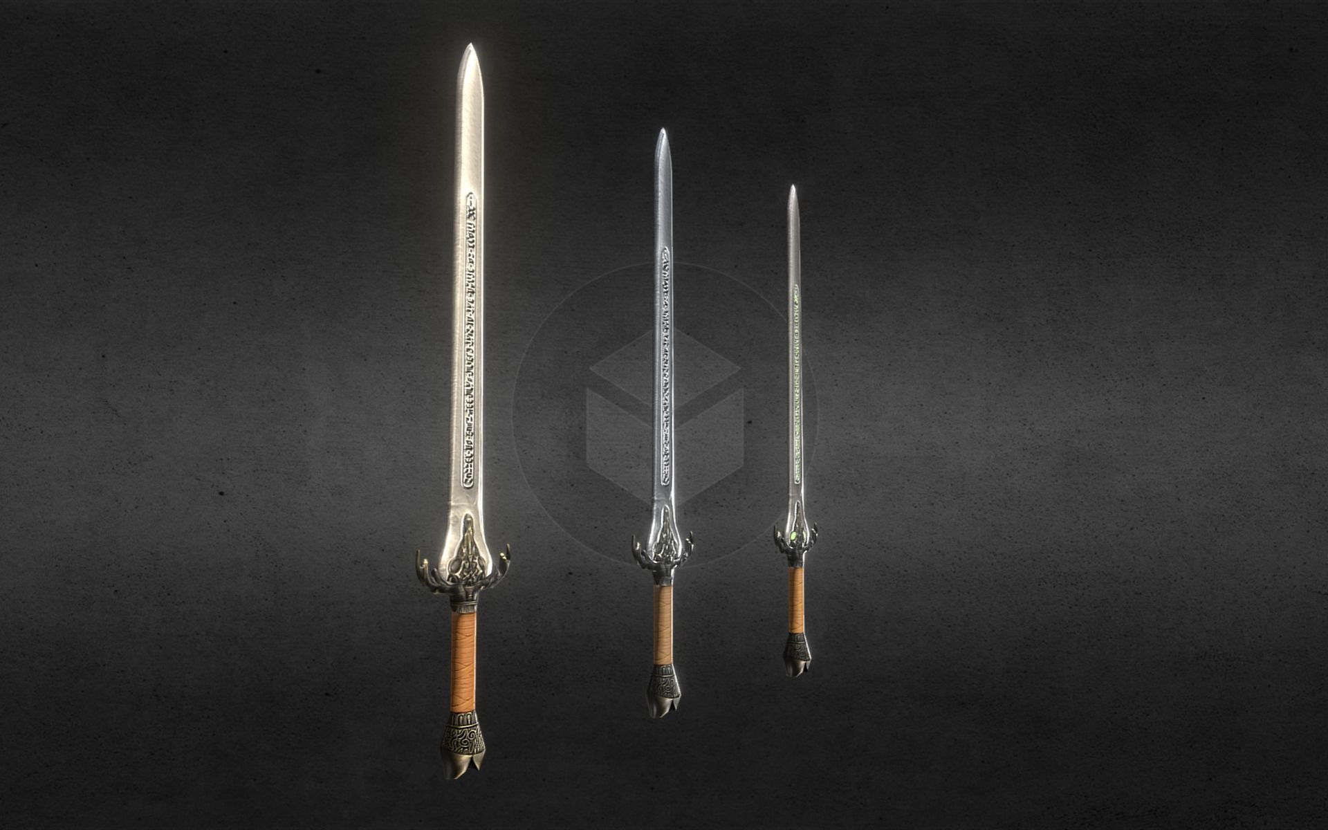 Baphomet-Sword three swords Free low-poly 3D model_34