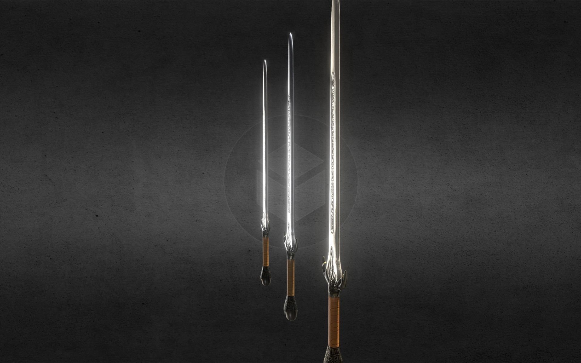 Baphomet-Sword three swords Free low-poly 3D model_32