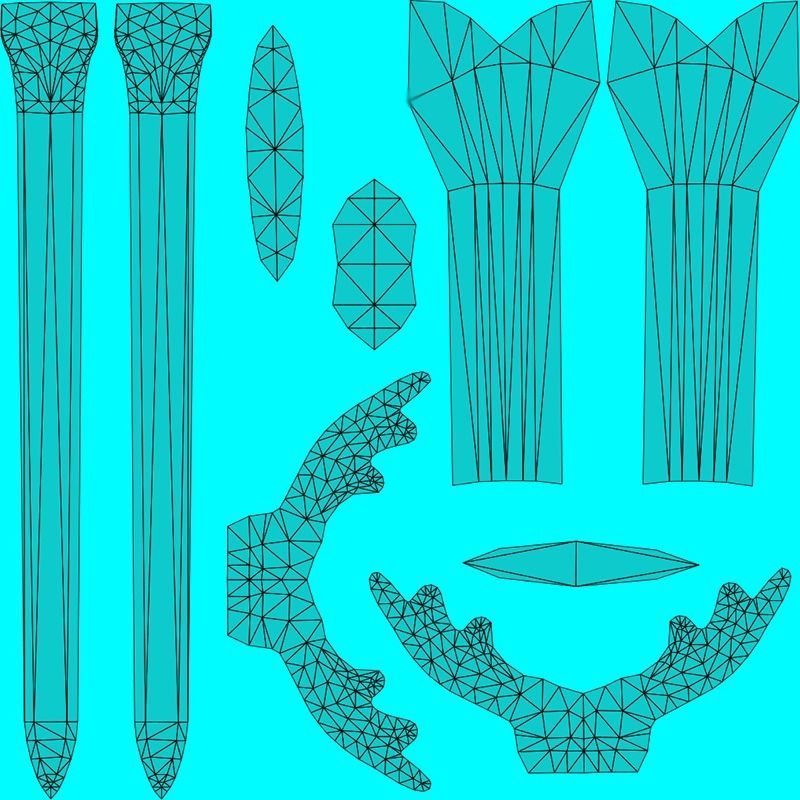 Baphomet-Sword three swords Free low-poly 3D model_7