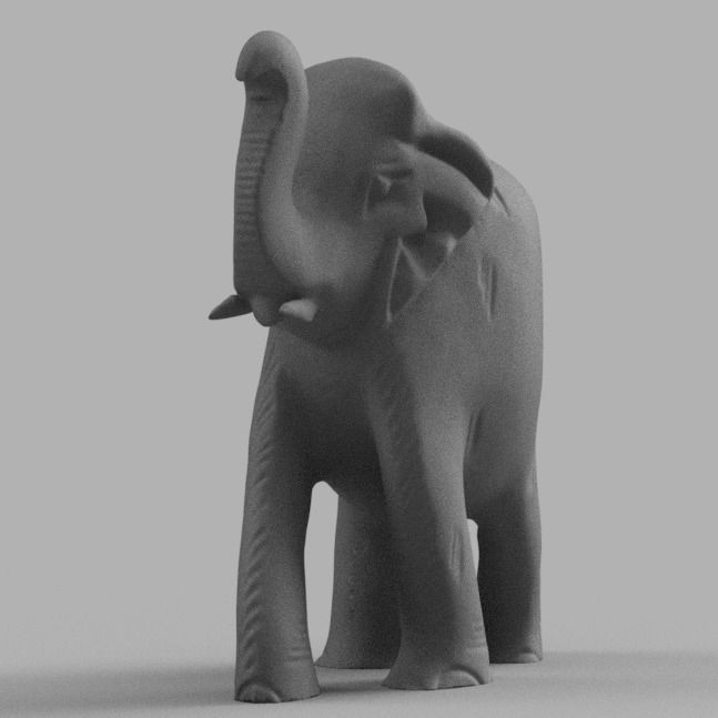 elephant rond  3D print model_2