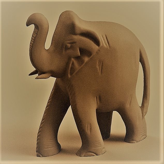 elephant rond  3D print model_1