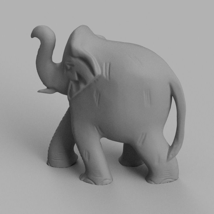 elephant rond  3D print model_3