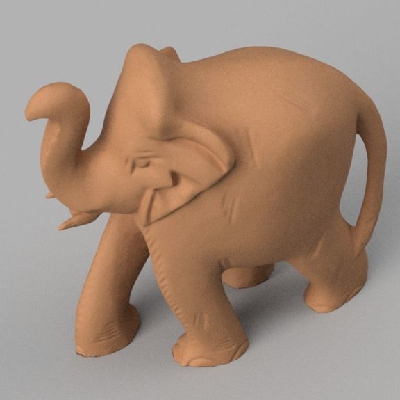 elephant rond  3D print model_5