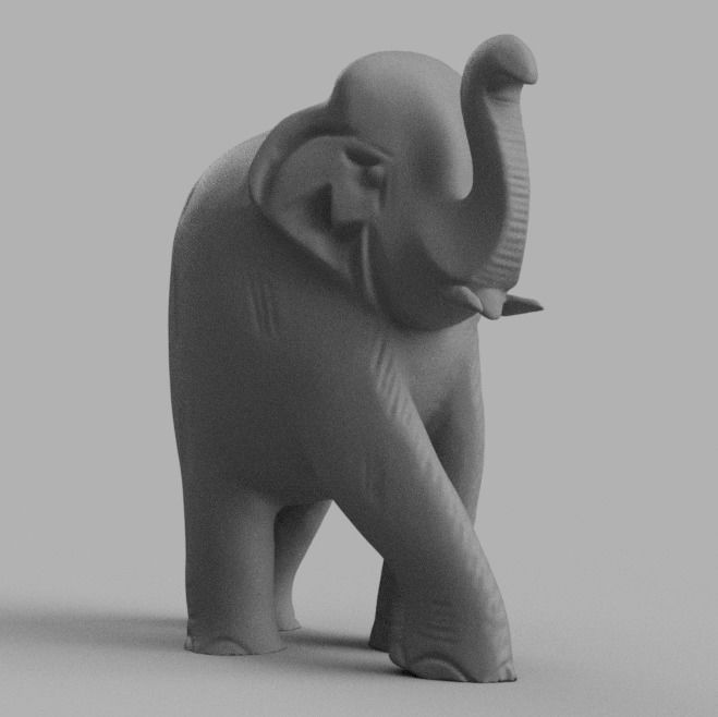 elephant rond  3D print model_4