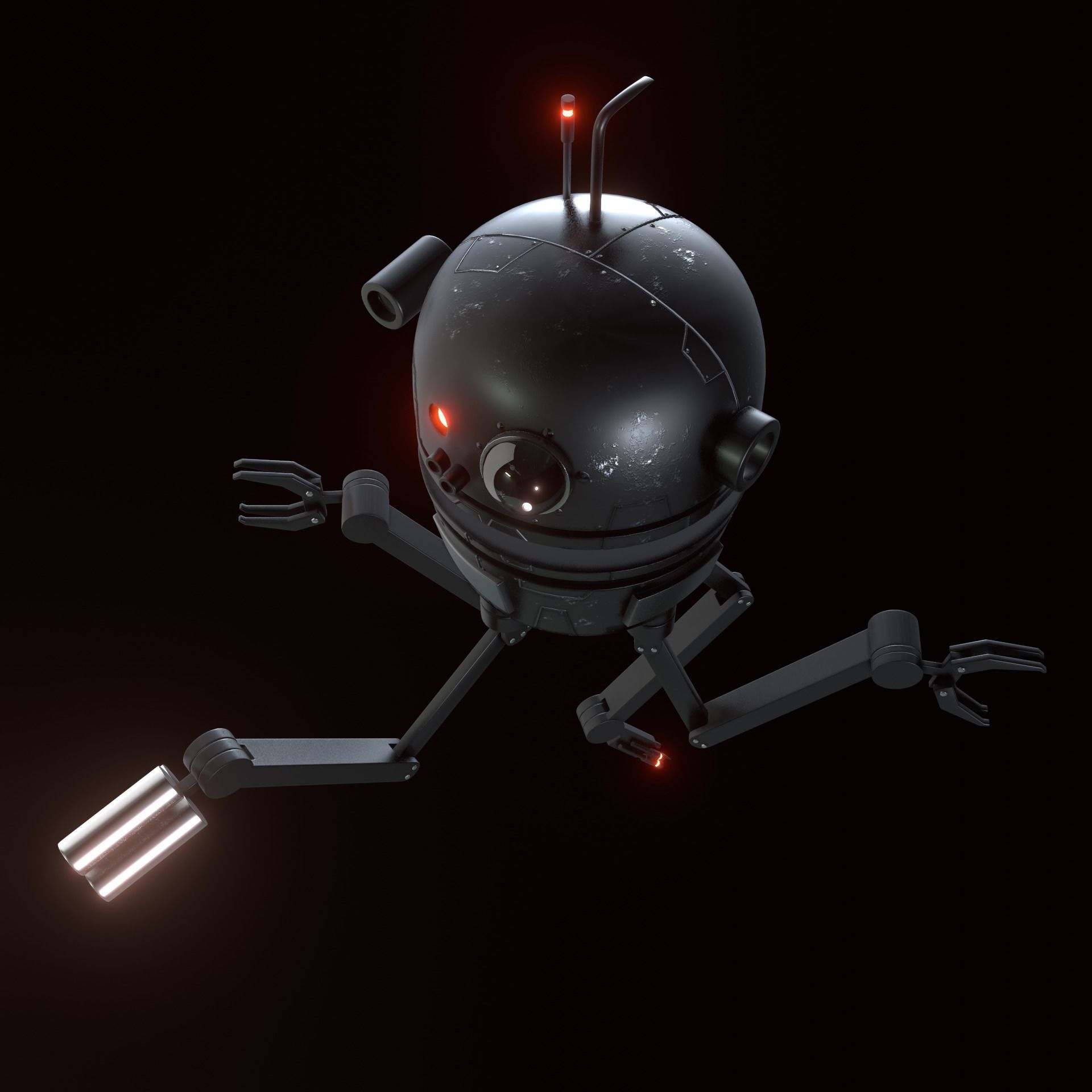 Sci-Fi Robot Drone 3D model_7