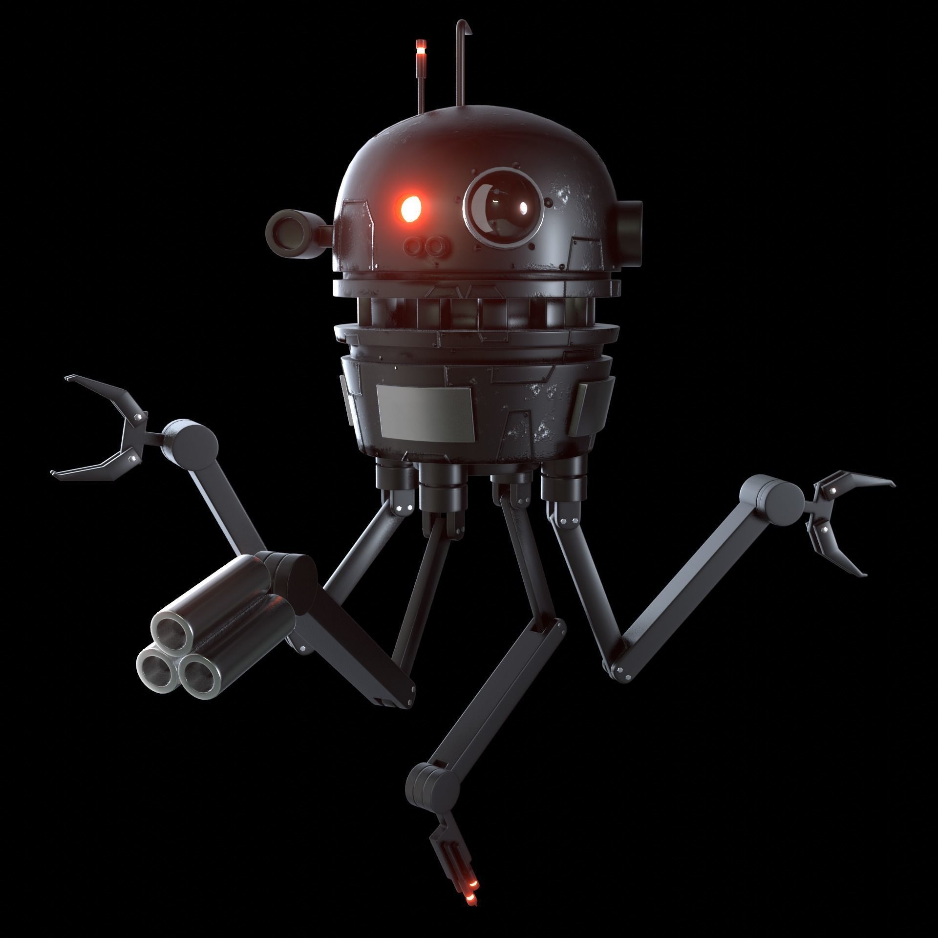 Sci-Fi Robot Drone 3D model_9