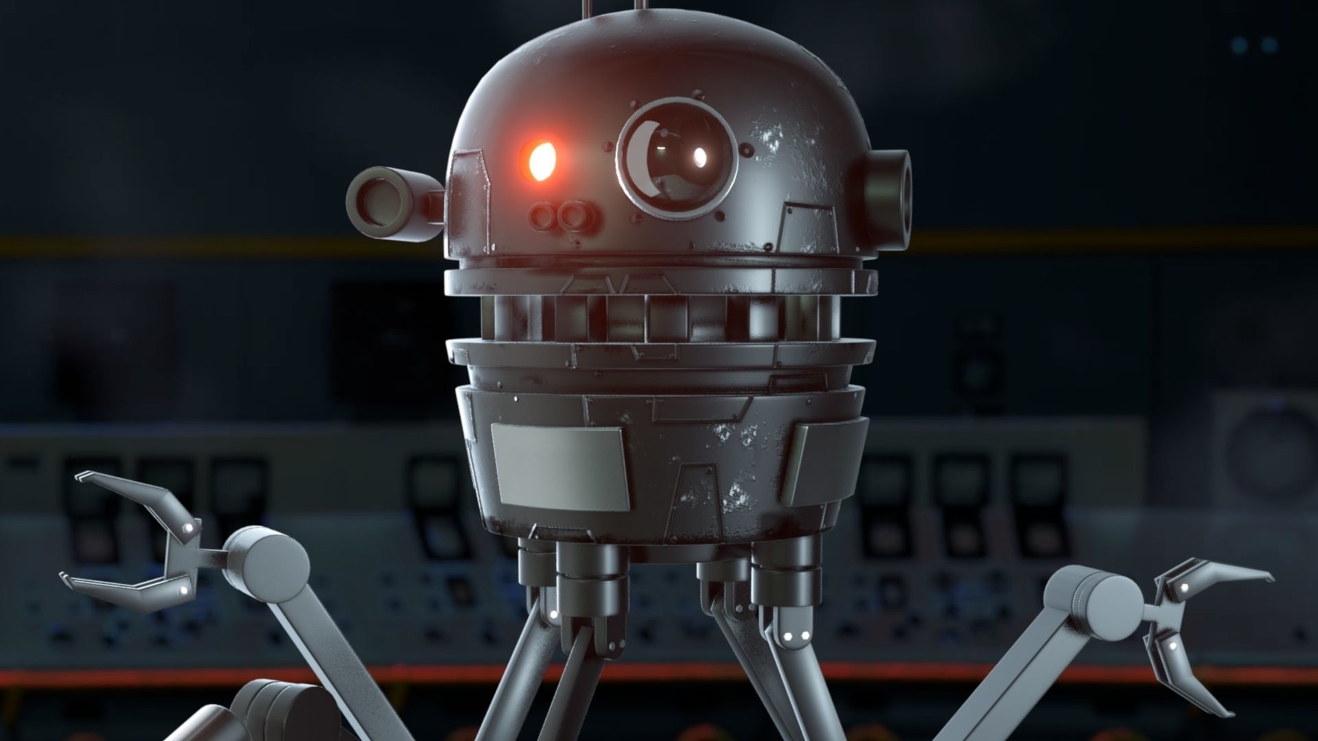 Sci-Fi Robot Drone 3D model_2