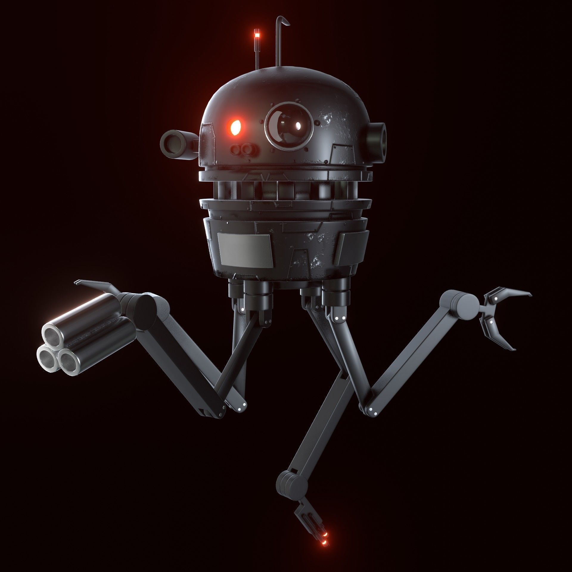 Sci-Fi Robot Drone 3D model_10