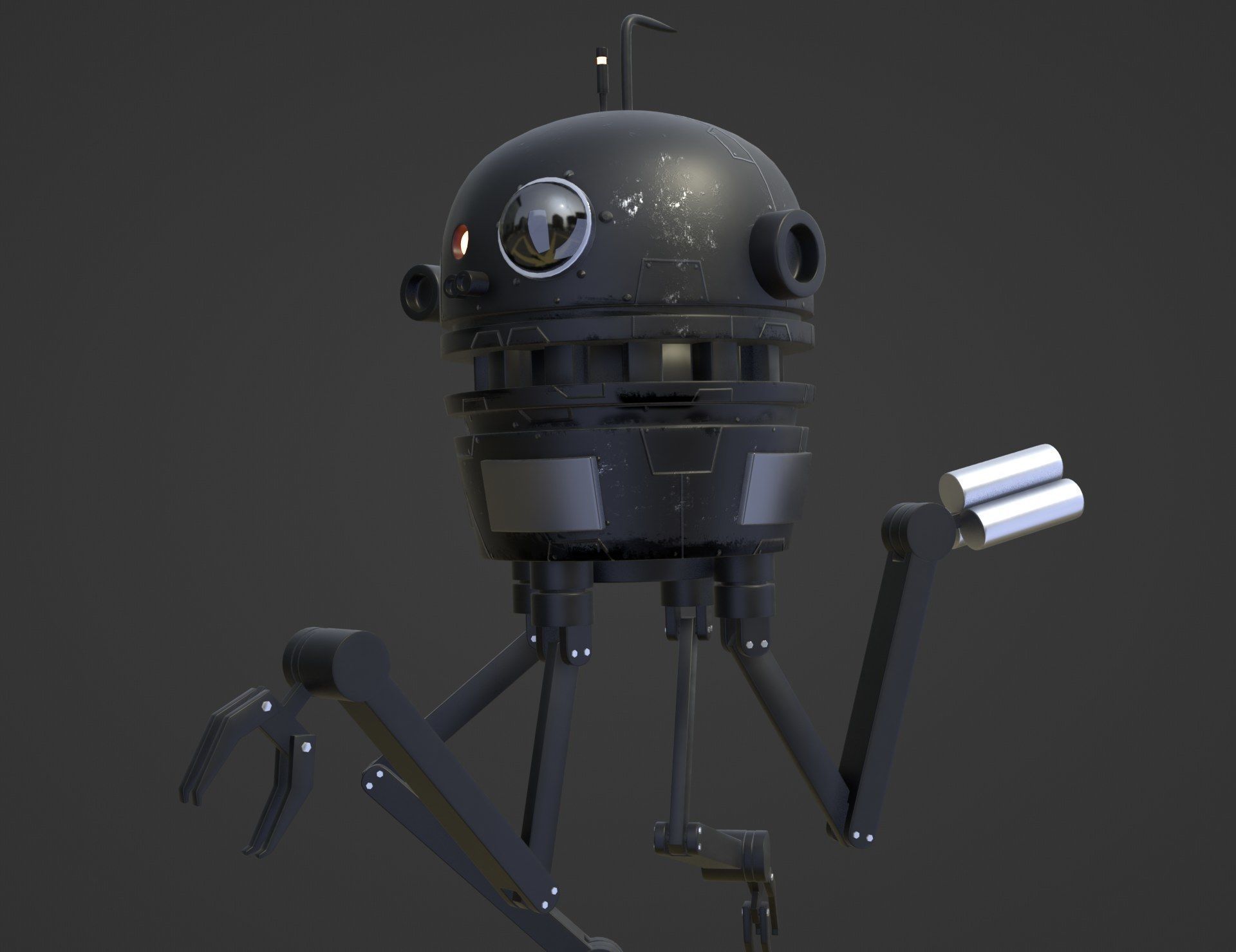 Sci-Fi Robot Drone 3D model_29