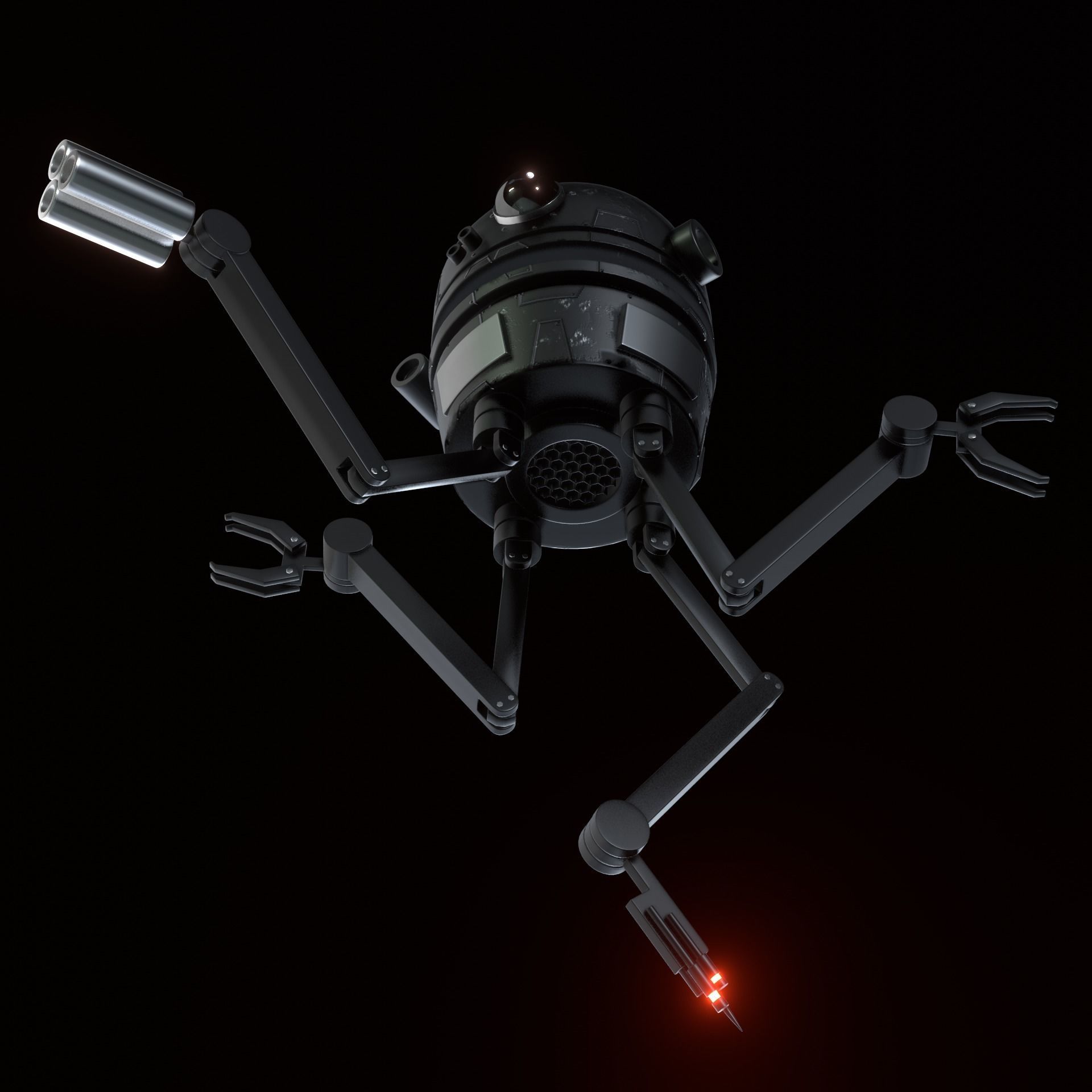 Sci-Fi Robot Drone 3D model_6