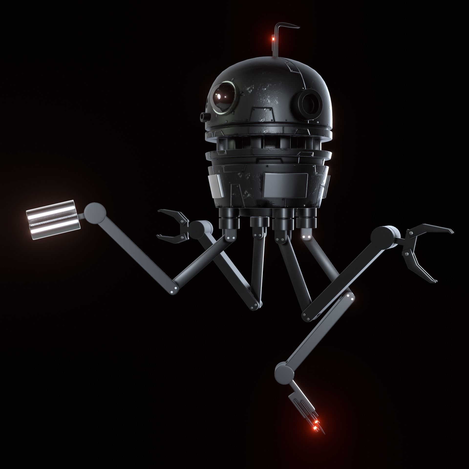 Sci-Fi Robot Drone 3D model_5