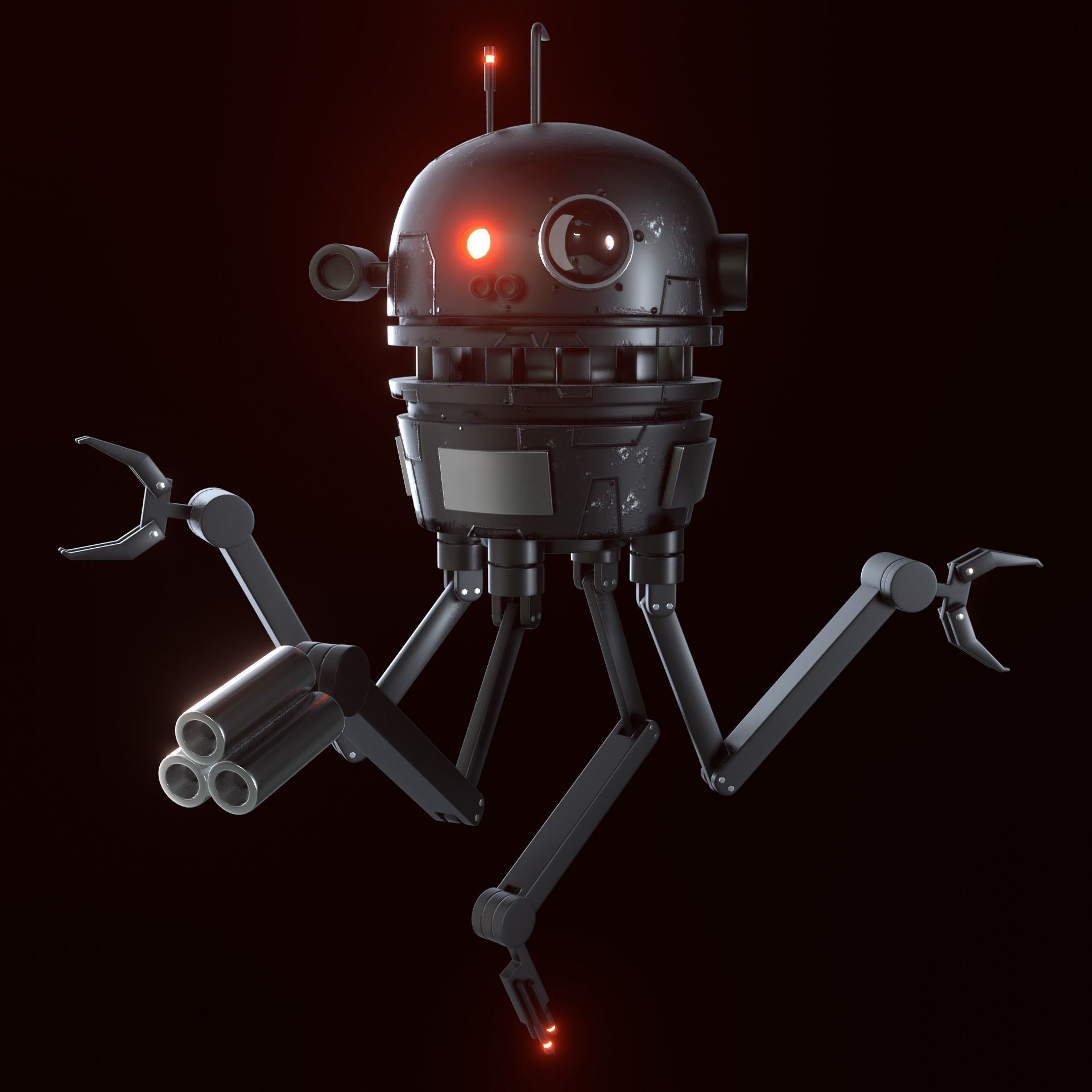 Sci-Fi Robot Drone 3D model_3