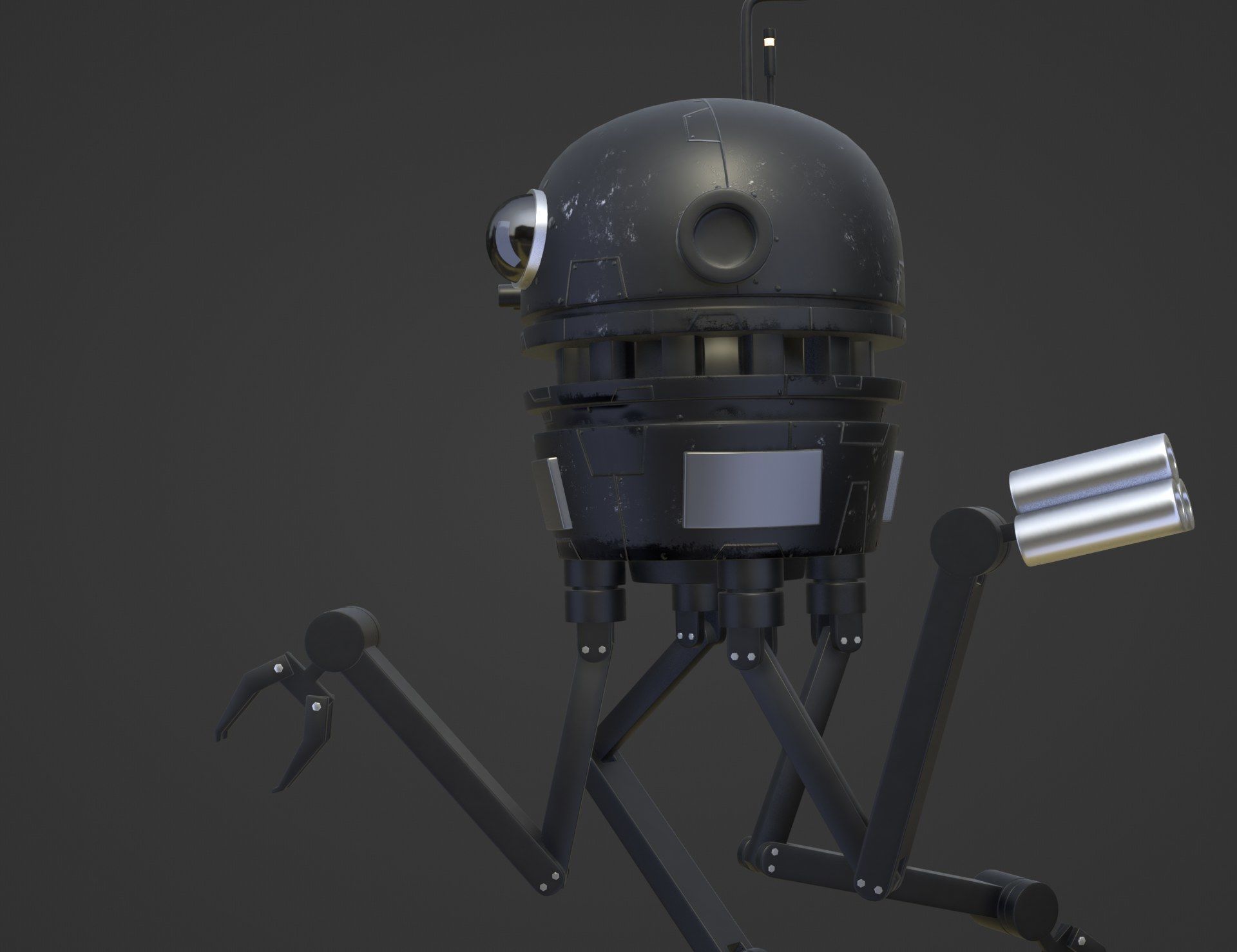 Sci-Fi Robot Drone 3D model_27