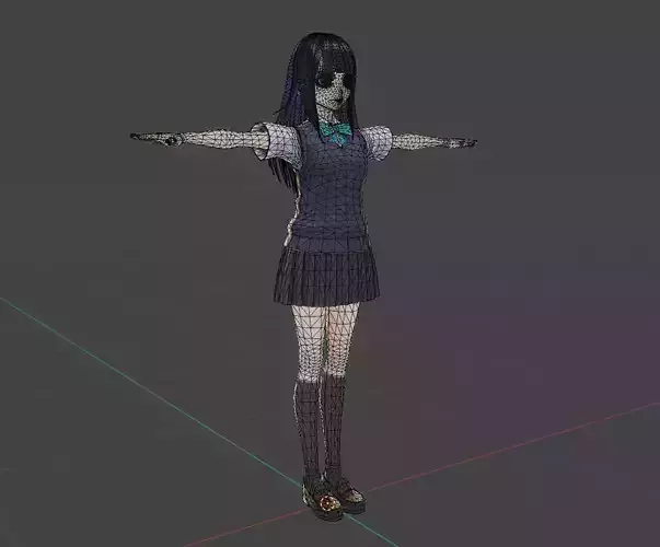 Kawaii anime girl  3D model  Free 3D model