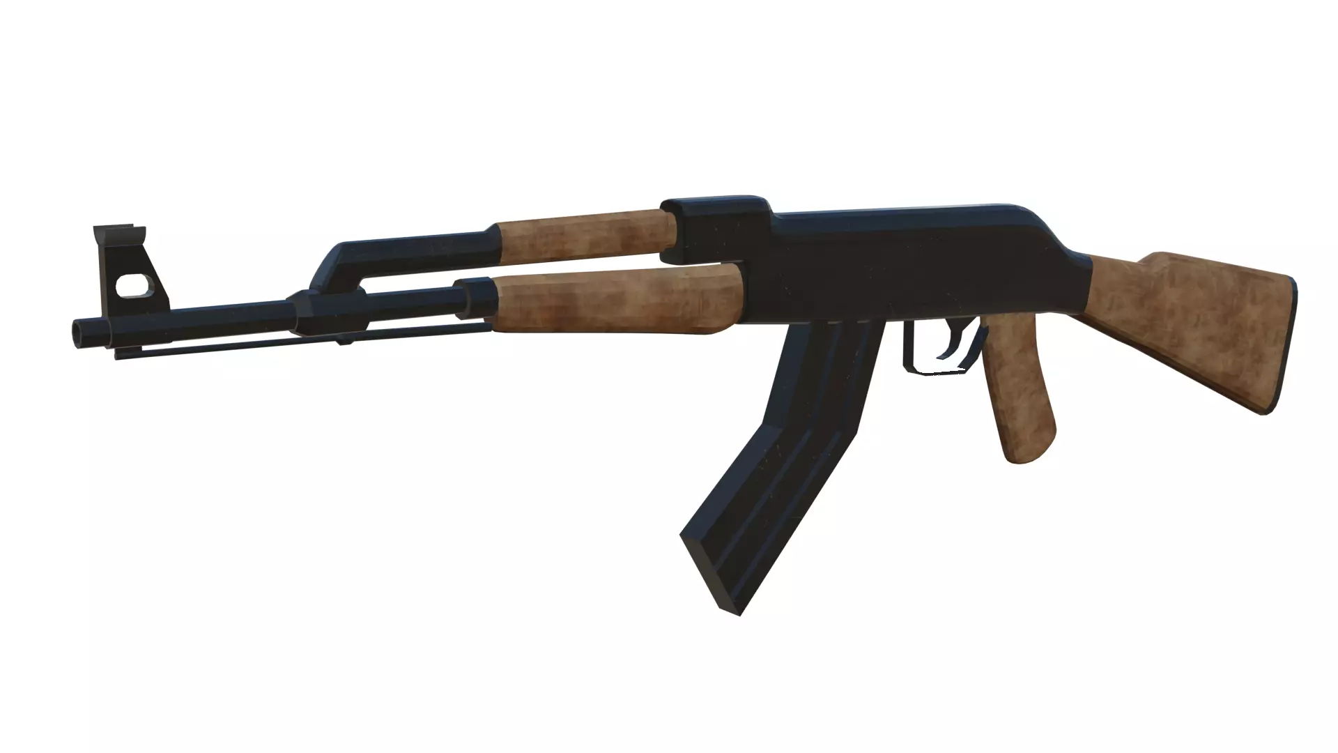 AK-47 ak - rifle Low-poly 3D model_0