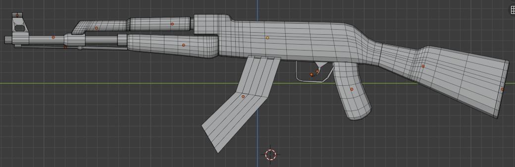 AK-47 ak - rifle Low-poly 3D model_4