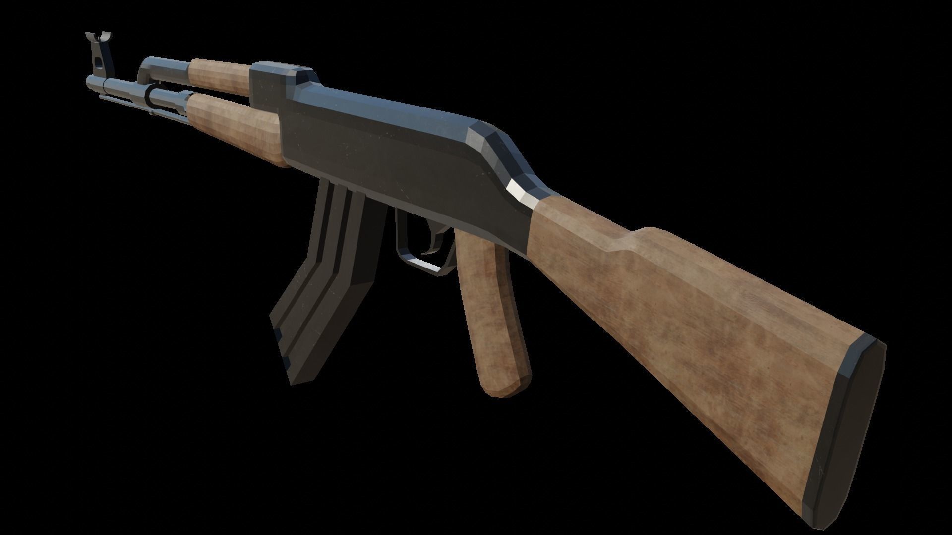 AK-47 ak - rifle Low-poly 3D model_1