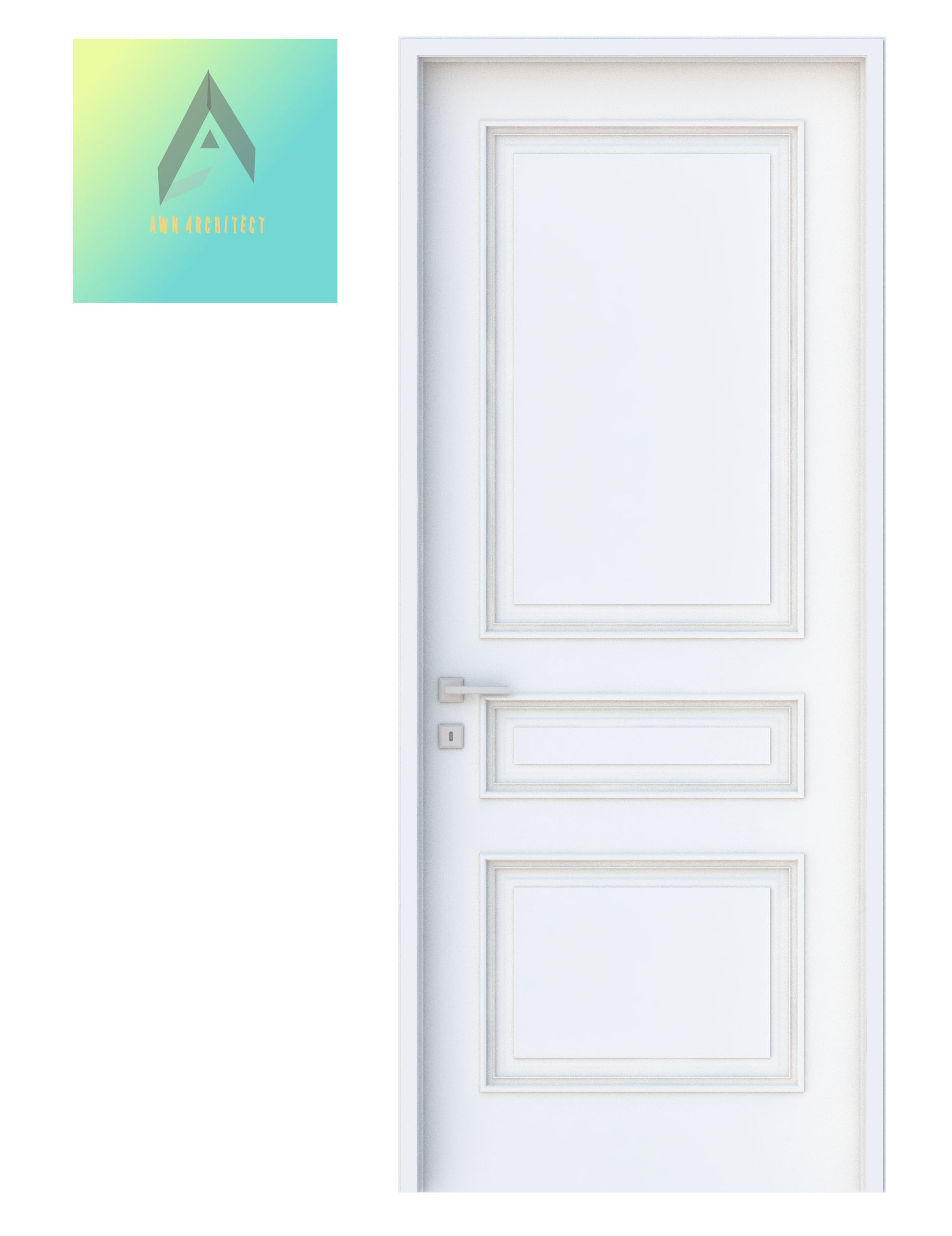 Room Door Type 12 3D print model_3