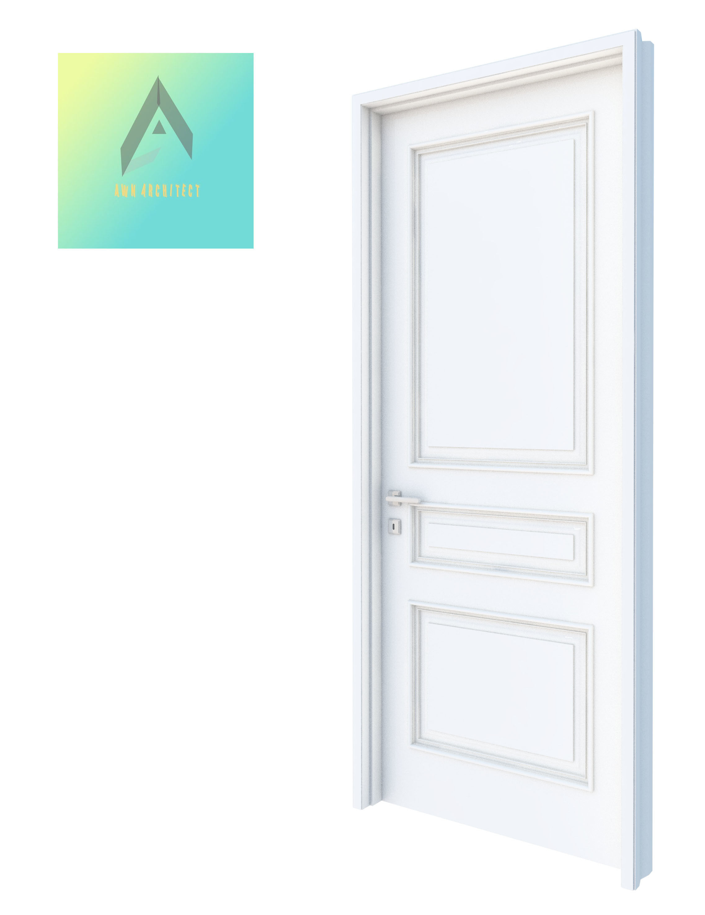 Room Door Type 12 3D print model_2