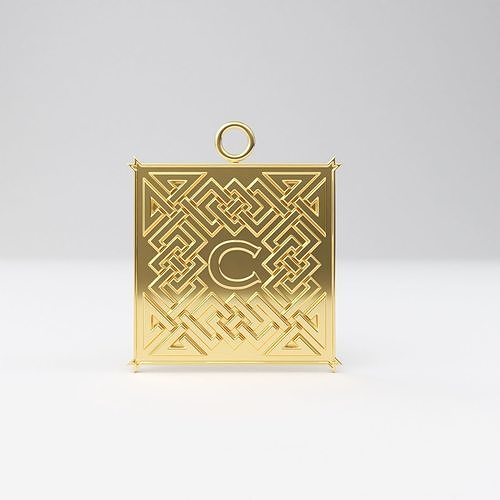Celtic pendant letter C 3D print model