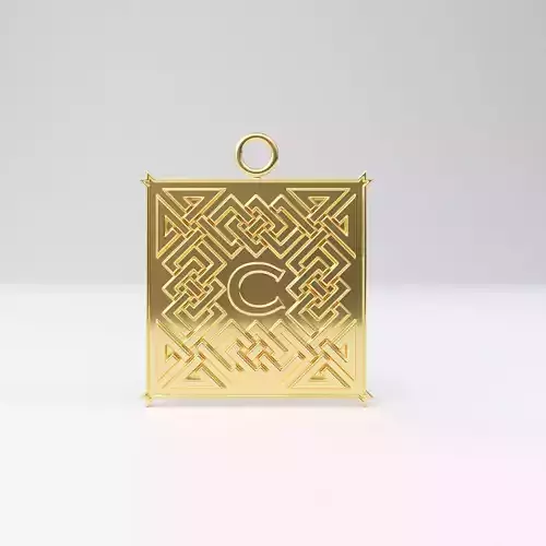 Celtic pendant letter C 3D print model