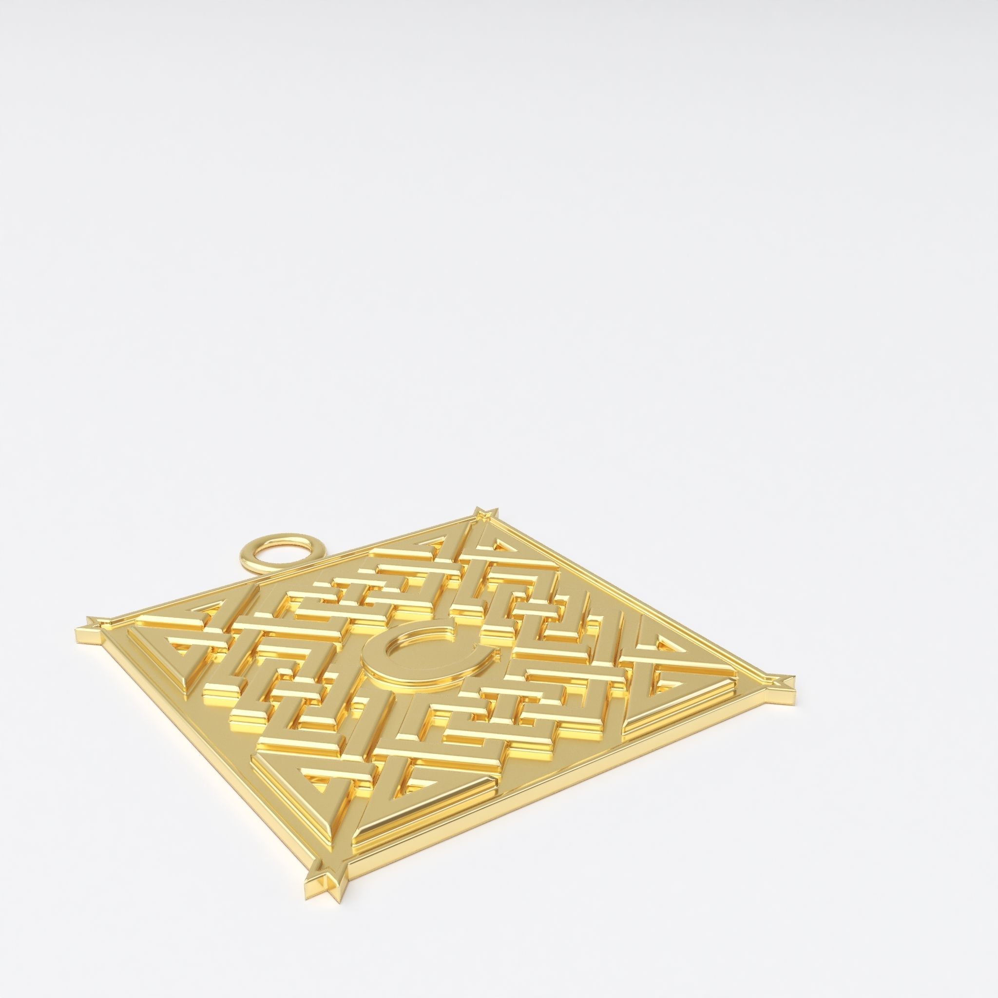 Celtic pendant letter C 3D print model_8