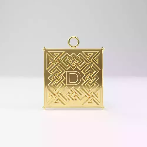 Celtic pendant letter D 3D print model