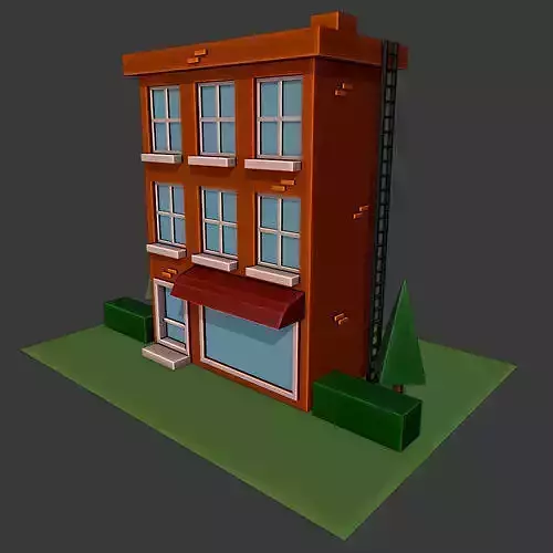 Low poly Building brick