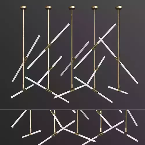 Modern Acrylic LED Tube Suspension Pendant Light  Chandelier