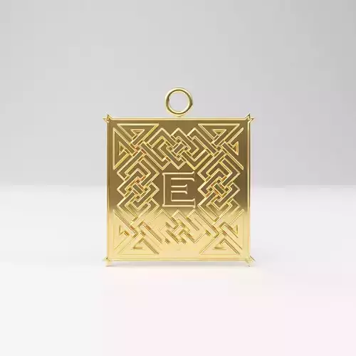 Celtic pendant letter E 3D print model