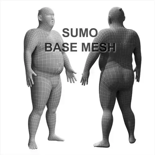 Sumo base mesh 3d model Low-poly 3D model