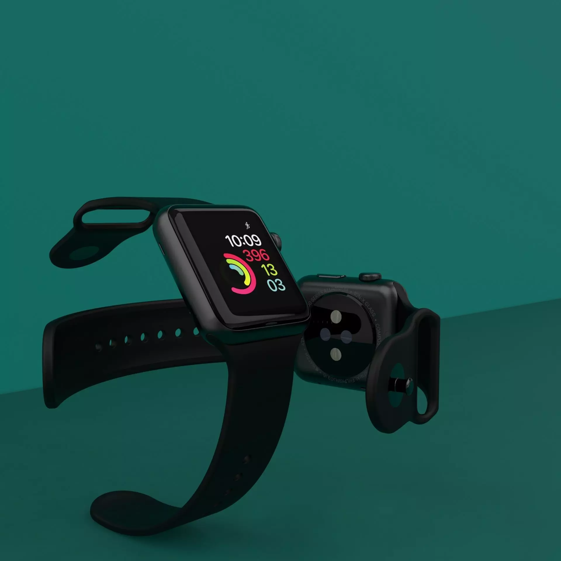 Apple Watch - Series 1 - 42 mm - Rubber Band 3D model