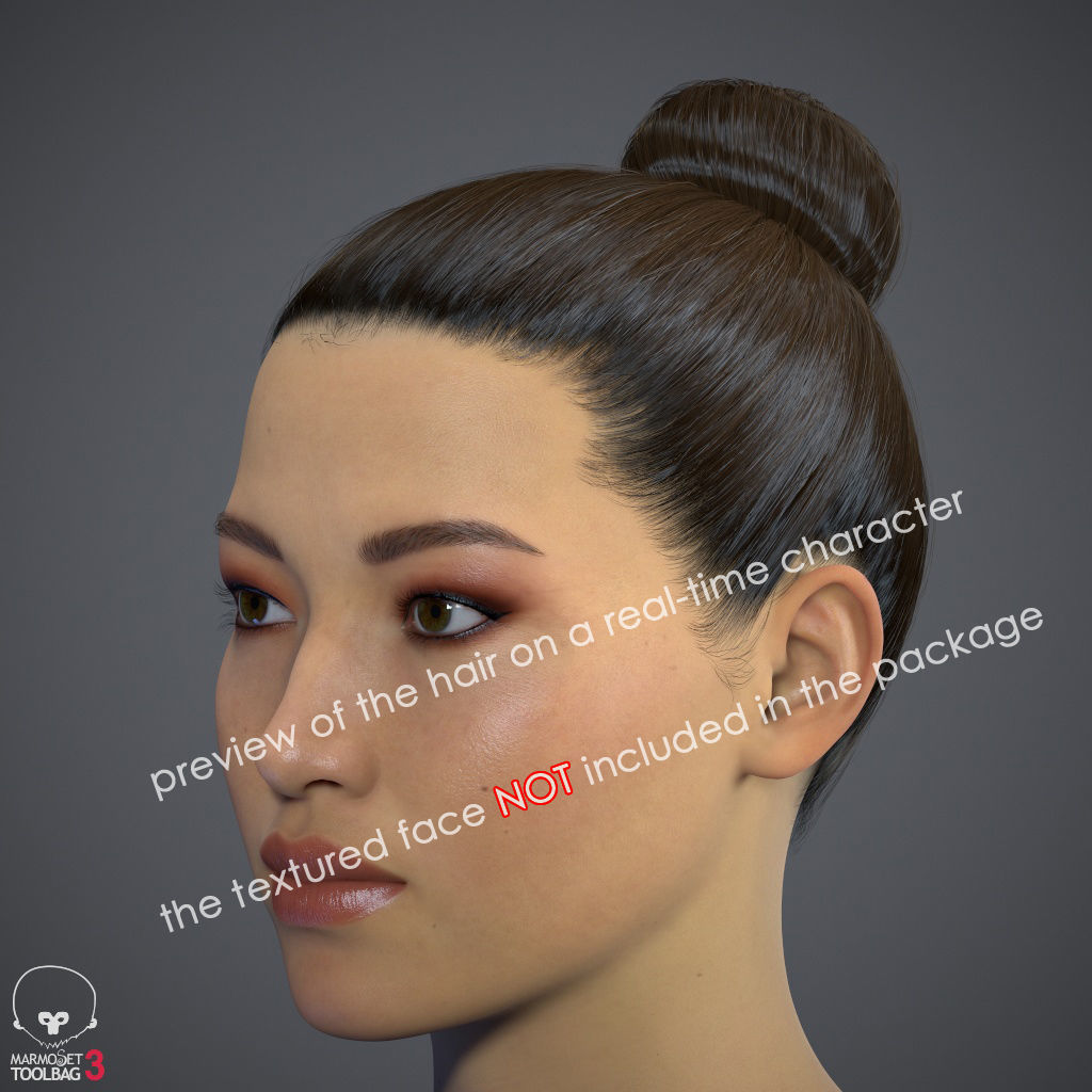 Hair - Pack A - Gen2 3D Model Collection_77