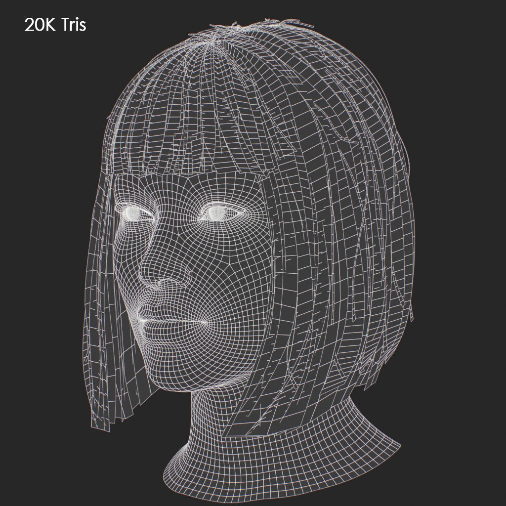 Hair - Pack A - Gen2 3D Model Collection_23