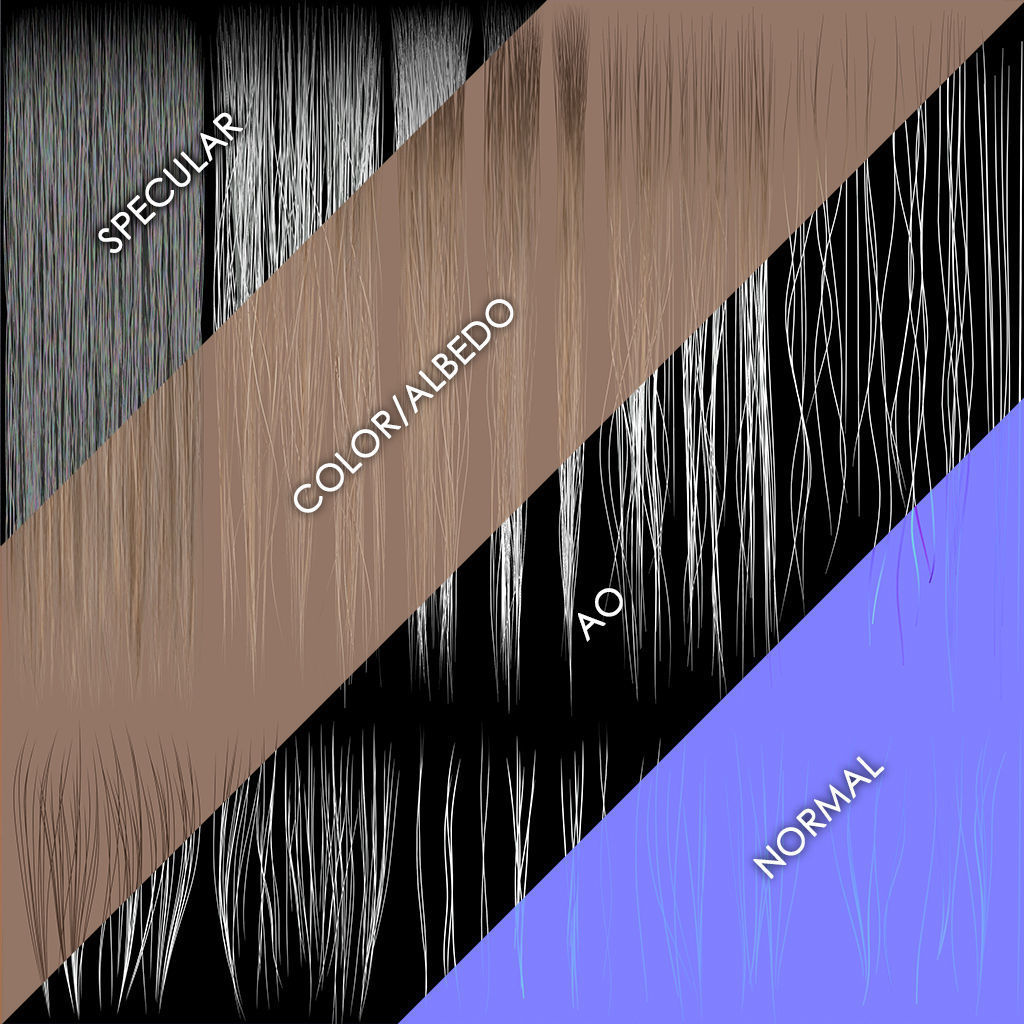 Hair - Pack A - Gen2 3D Model Collection_88