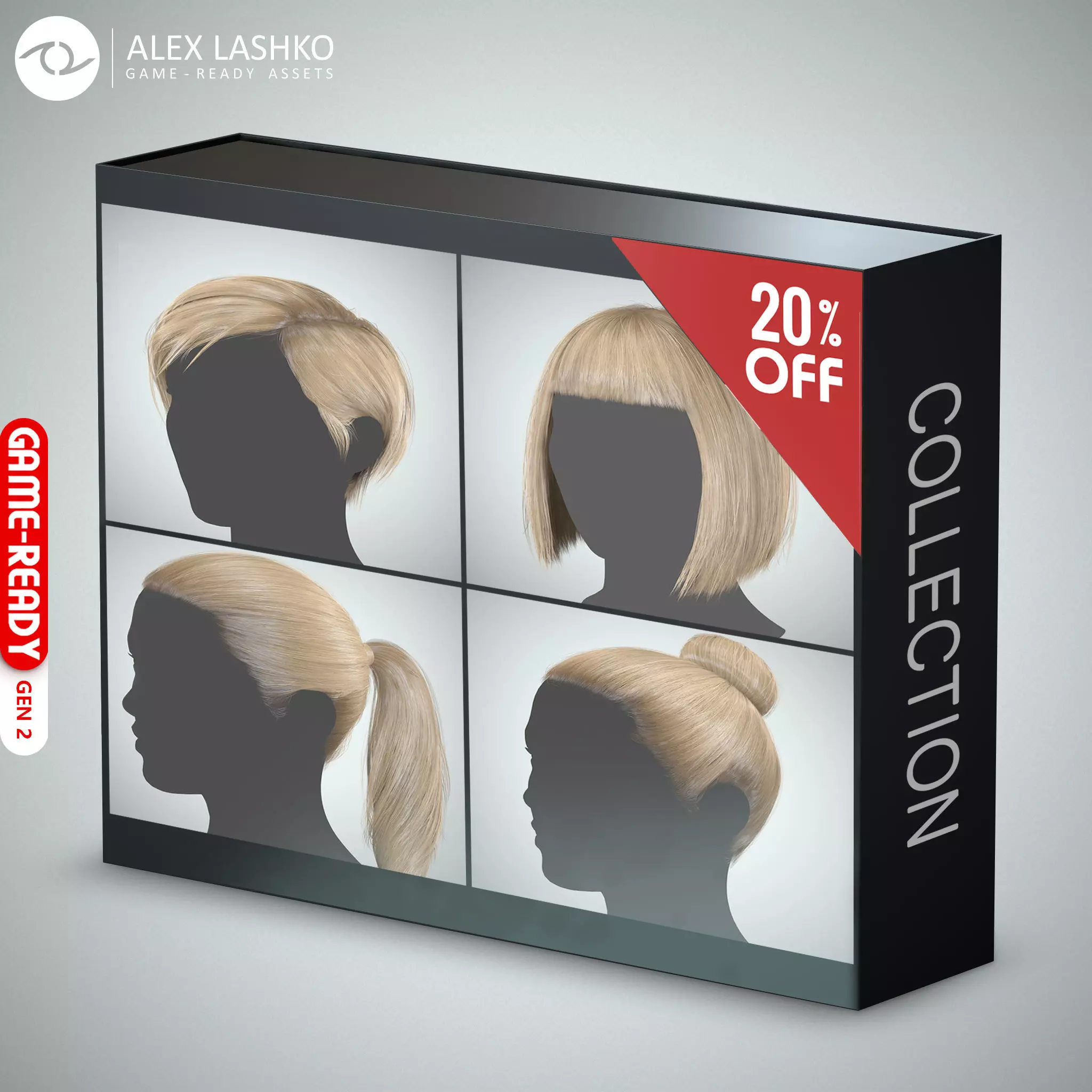 Hair - Pack A - Gen2 3D Model Collection_0