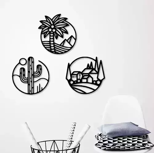 NATURE ICONS WALL DECORATION 3D print model