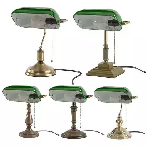 Bankers-Study-Light edwardian desk lamp 3D model