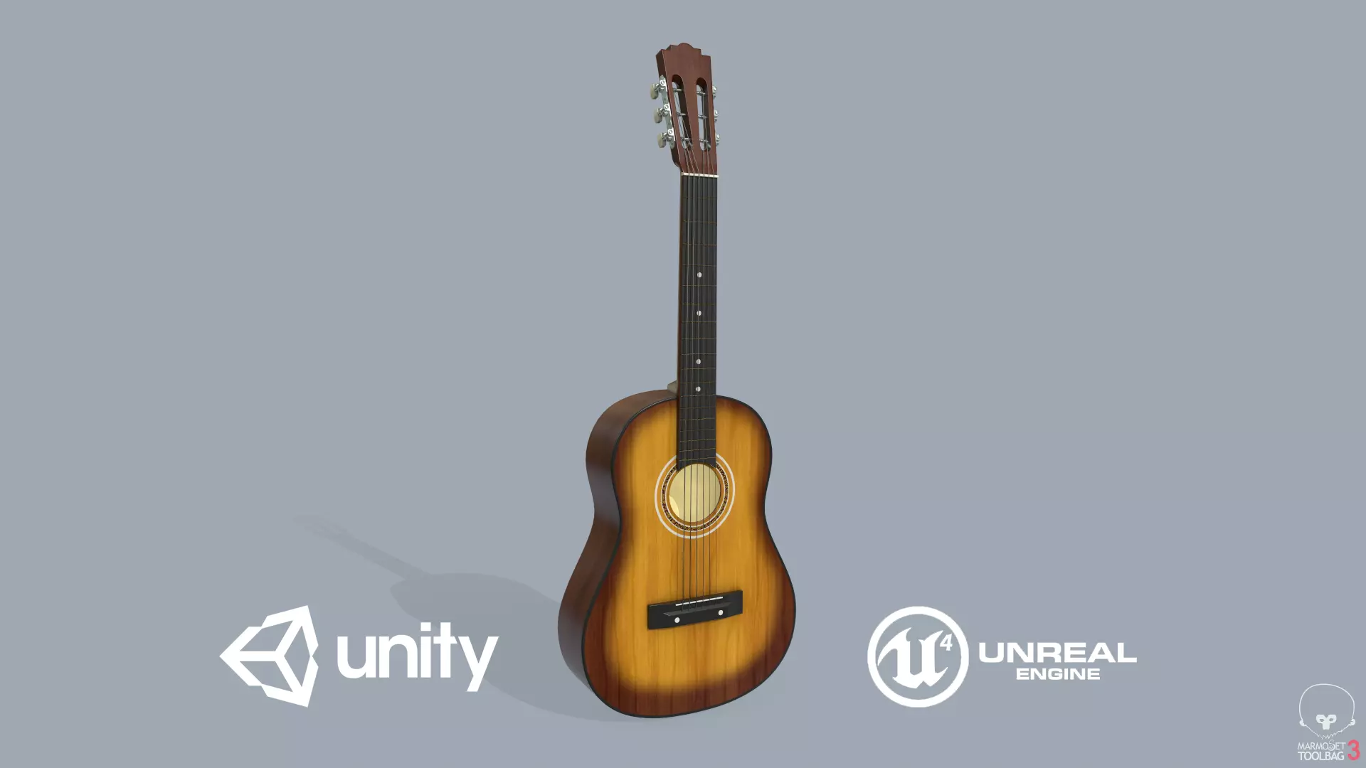 Game Ready Acoustic Guitar Free low-poly 3D model
