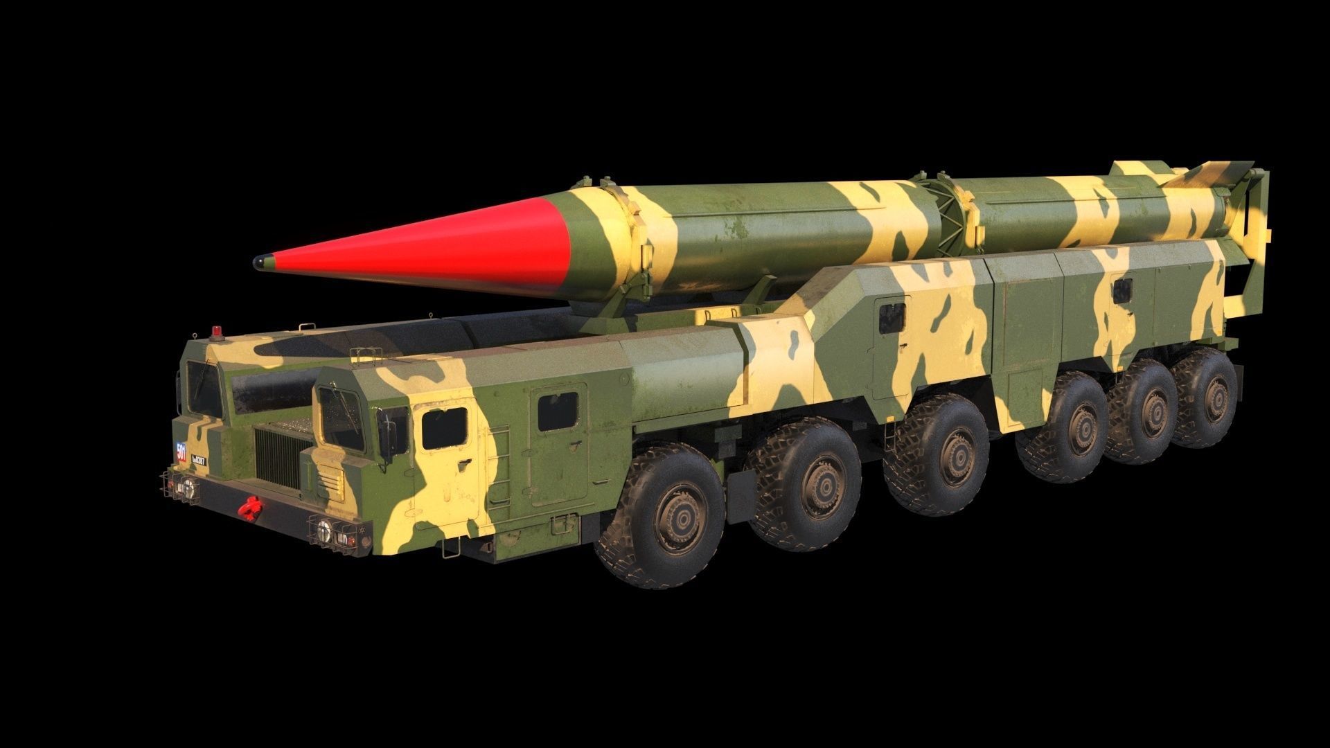 Shaheen-2 missile launcher 3D model_9