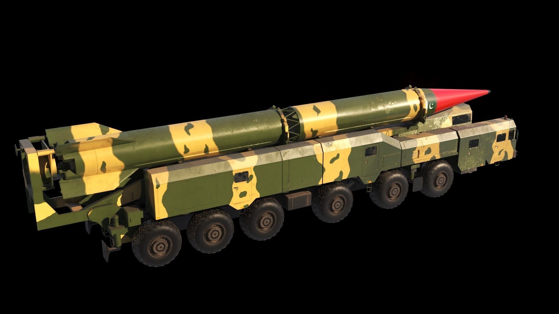 Shaheen-2 missile launcher 3D model_6