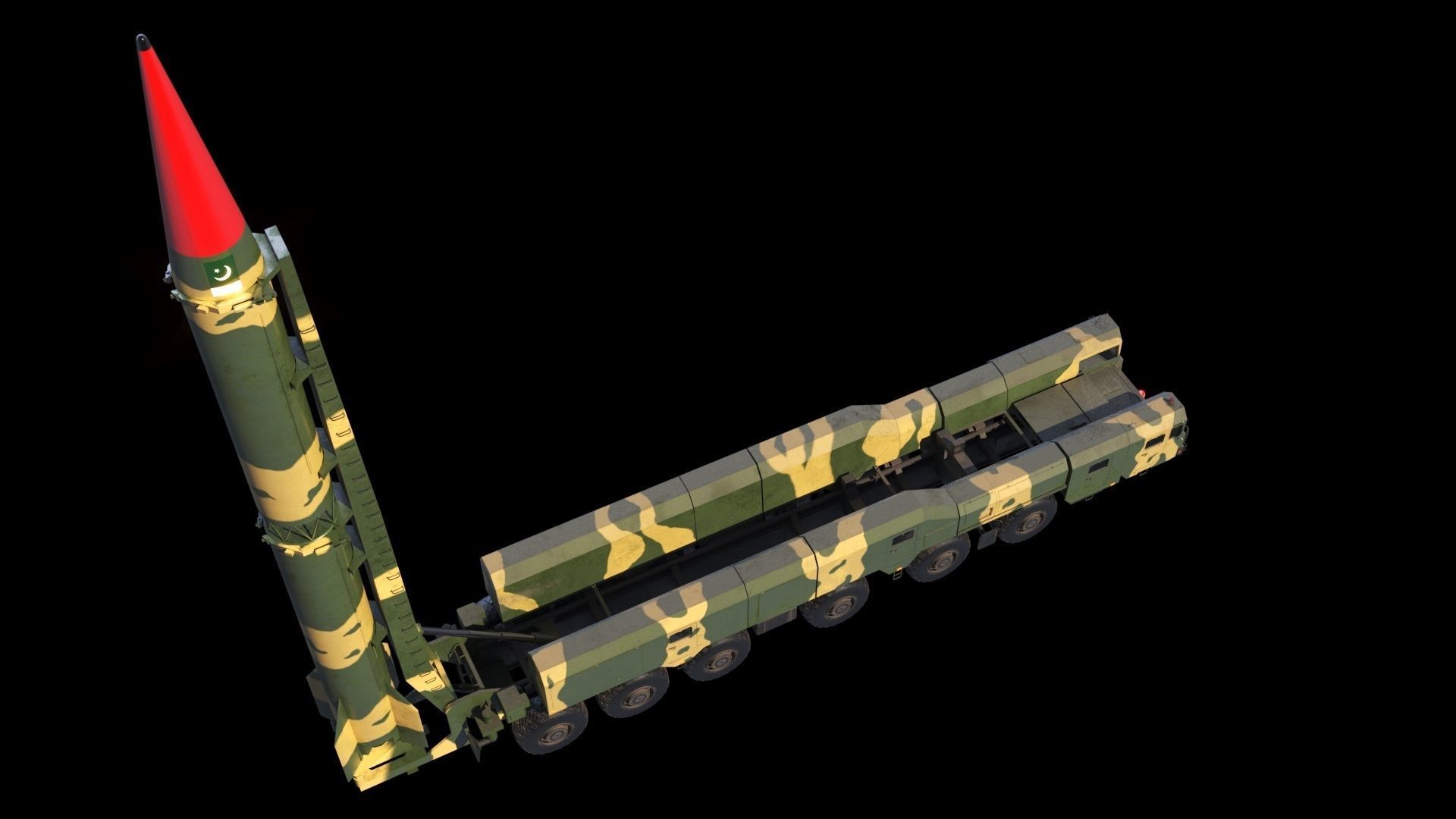 Shaheen-2 missile launcher 3D model_12