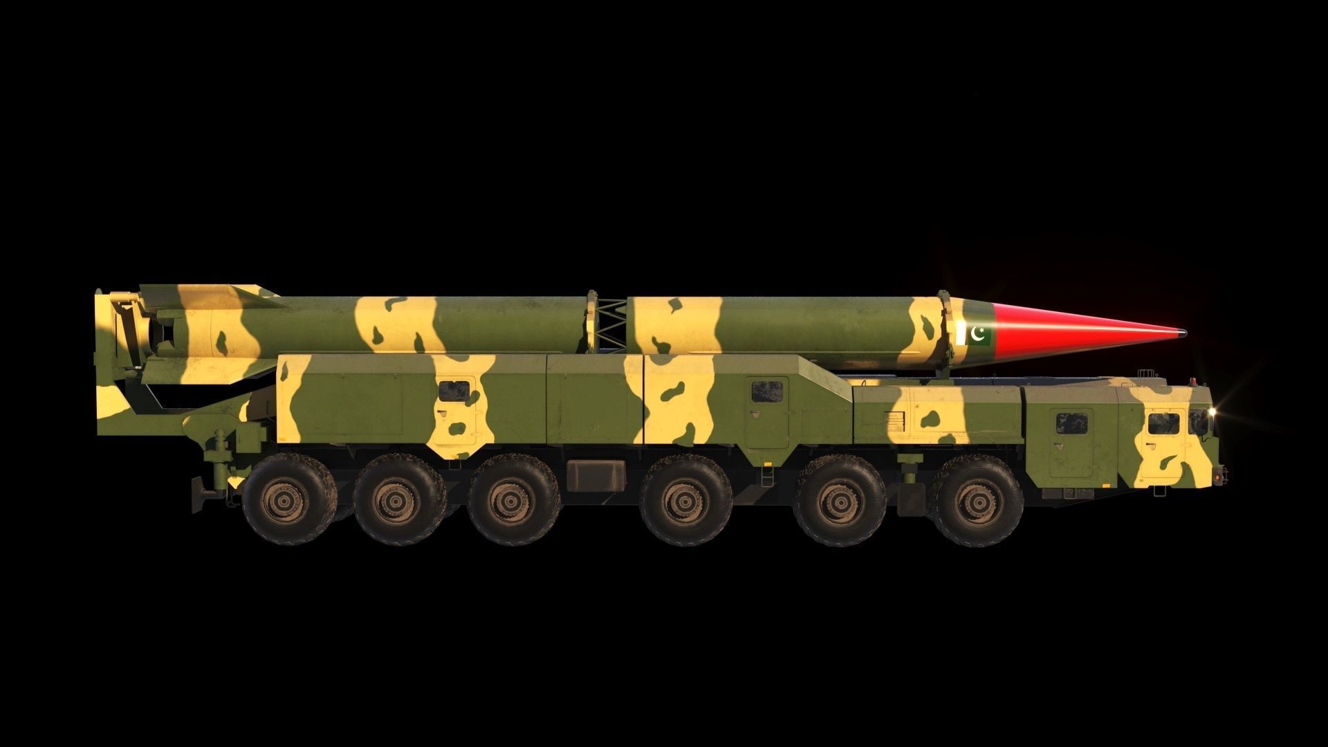 Shaheen-2 missile launcher 3D model_5