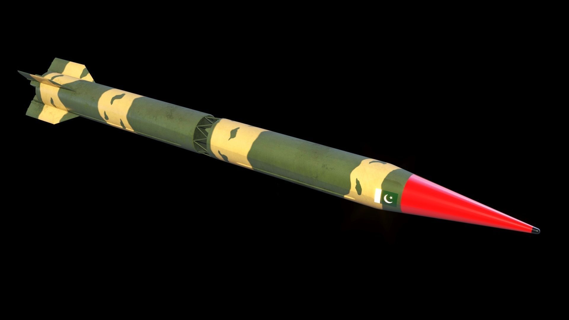 Shaheen-2 missile launcher 3D model_4