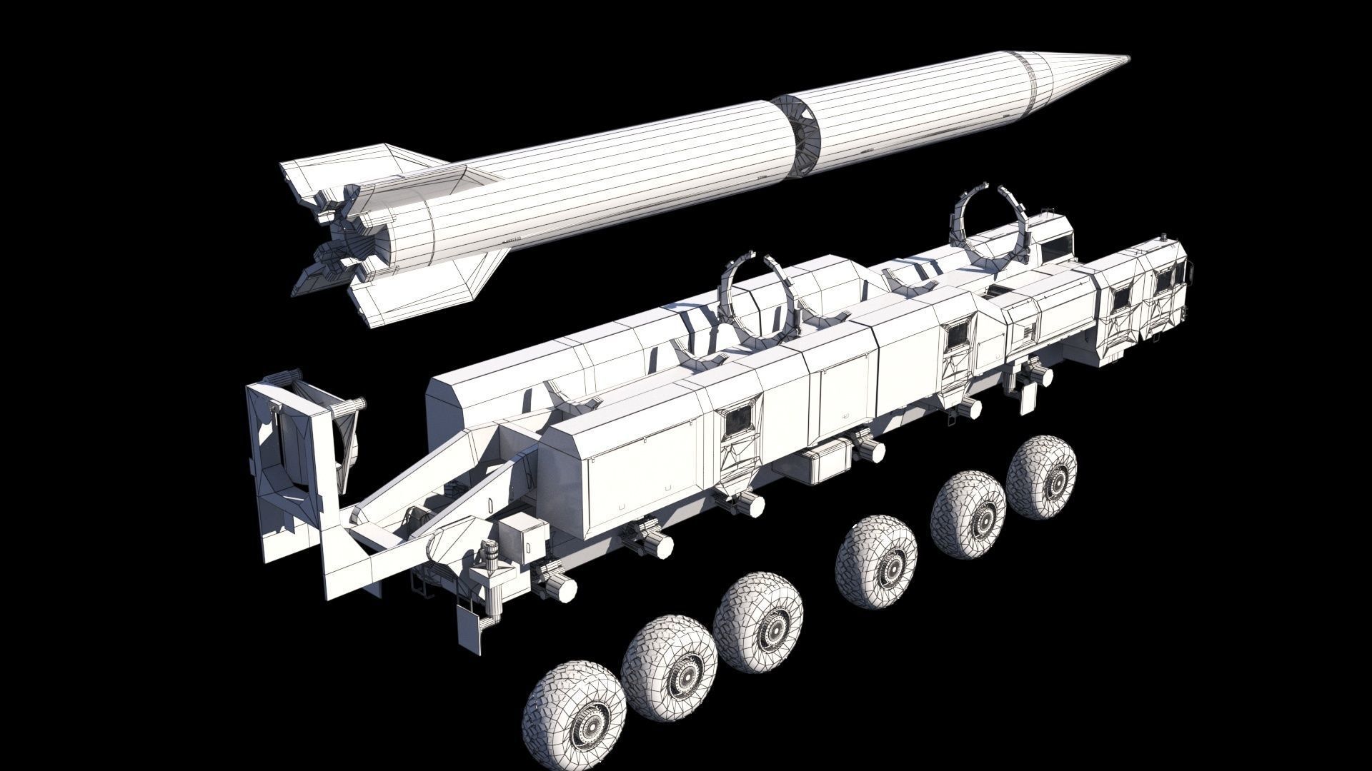 Shaheen-2 missile launcher 3D model_15