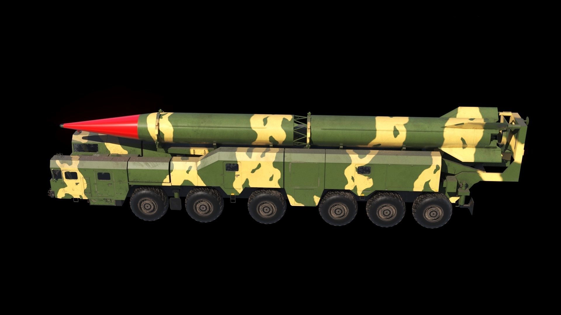 Shaheen-2 missile launcher 3D model_10