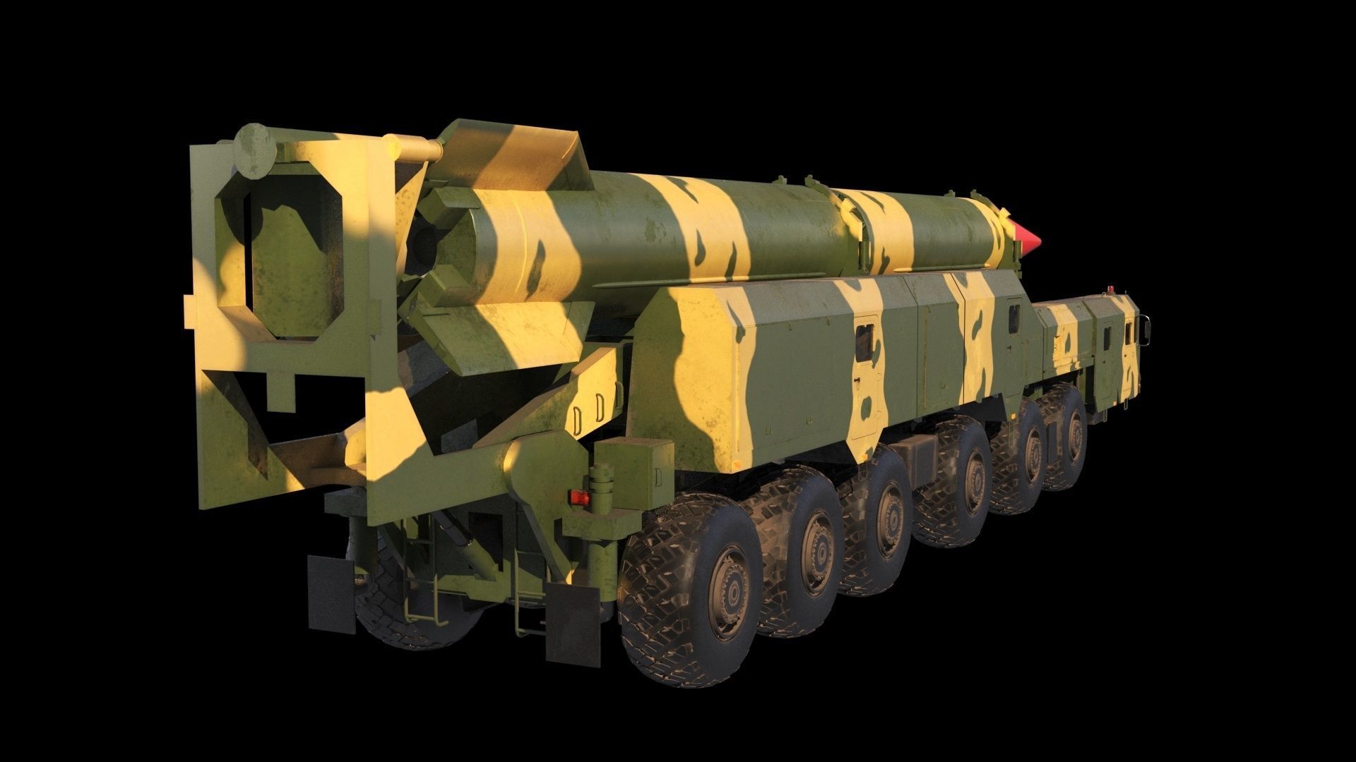 Shaheen-2 missile launcher 3D model_8